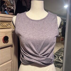 NWOT Zobha Lavender Twist-Front Sleeveless Crop Top